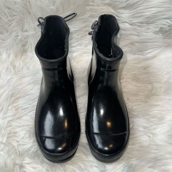 Sperry Women's Black Walker Turk Waterproof Rain Boots Size 6 Tie Back Slip-on - Picture 2 of 13